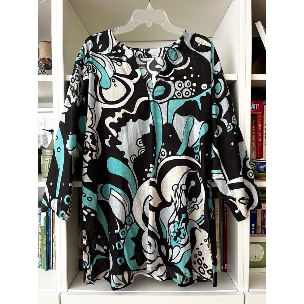 NWOT Indian print cotton tunic, XL